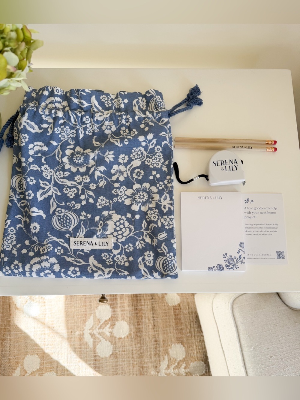 ❤️ Serena & Lily Home Project Gift Set – Bag, Tape Measure ,notepad & pencils